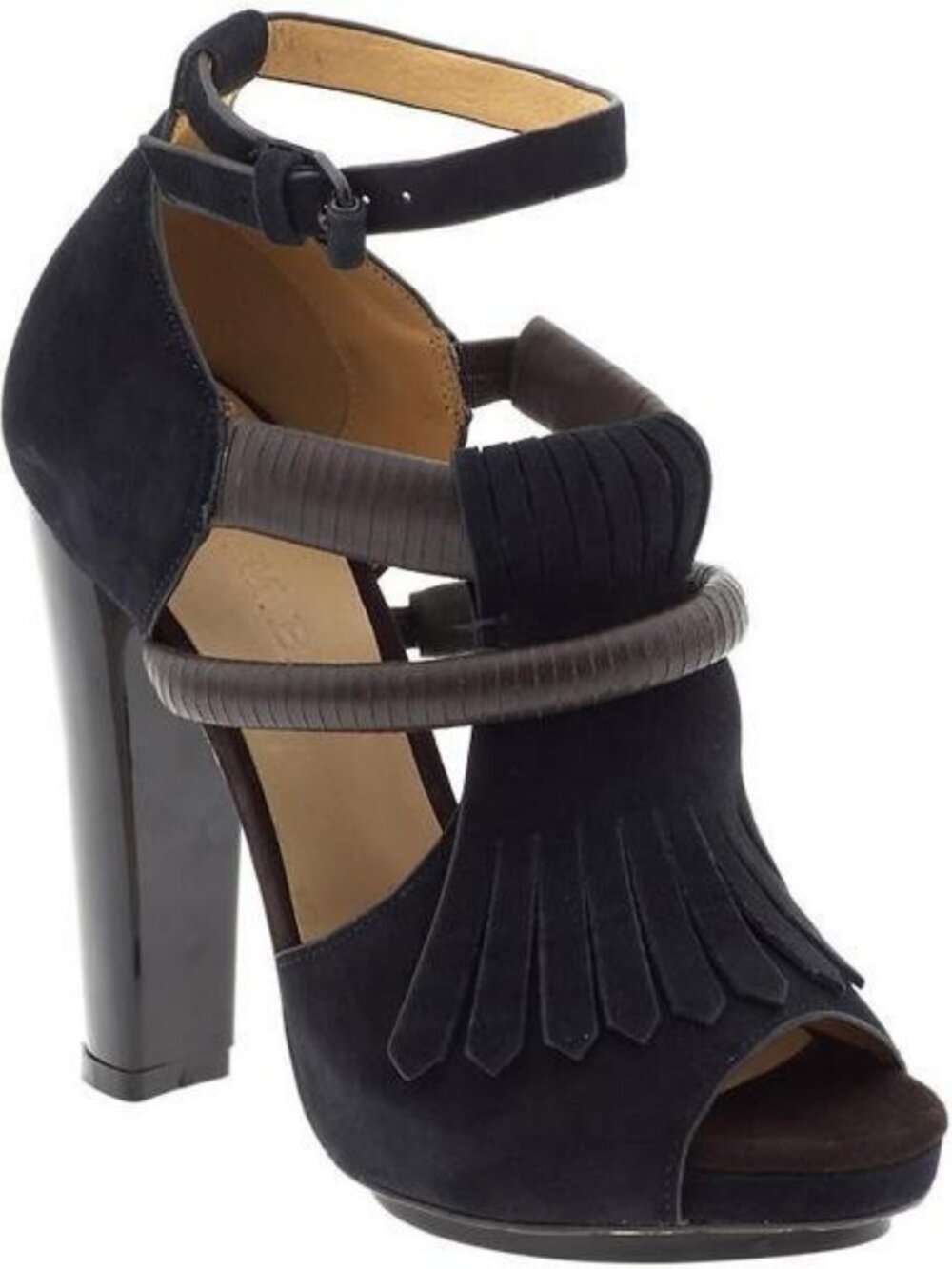 Gwen Stefani L.A.M.B. Hortensia Navy Blue Suede Ankle Strap Sandal